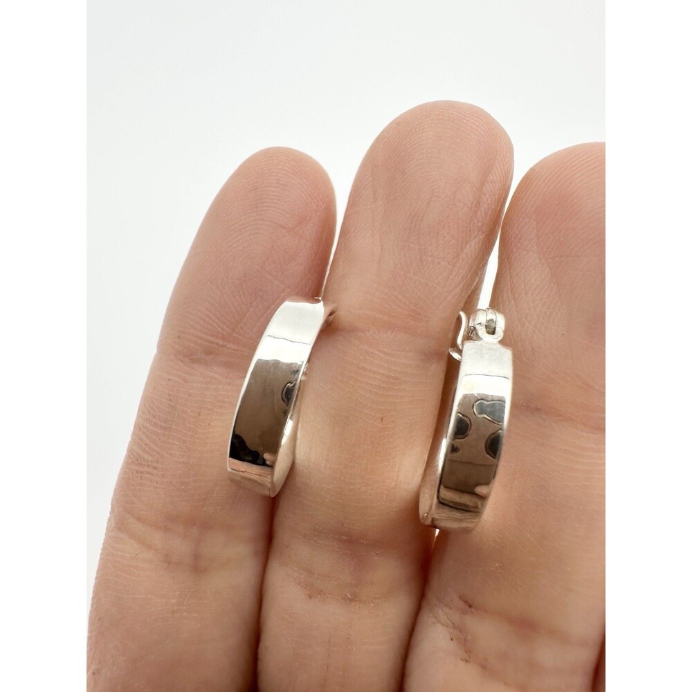 SU 925 Sterling Silver Classic Hoop Earrings